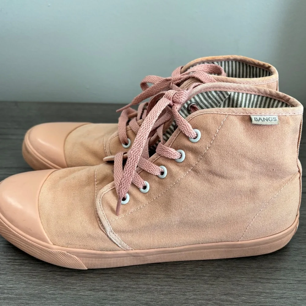 Bangs Canvas Blush Pink High Top Sneakers Womens Size‎ 10 Barely Worn